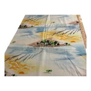 Hoffman California Vintage Silky Fabric Featuring Tropical Scene 4 Yards x 45" W